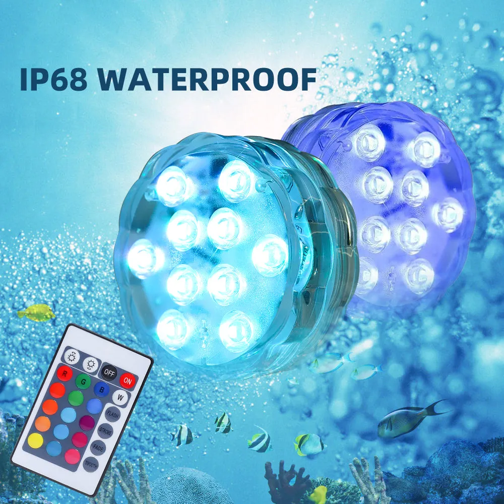 Submersible LED Light Battery Operated Pool Lights with Remote