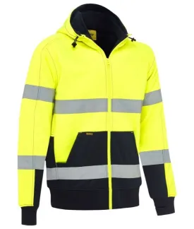 Taped Hi Vis Fleece Hoodie with Sherpa Lining