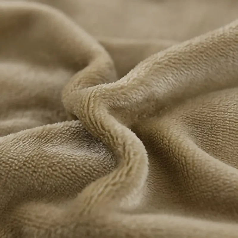 Thick Fuzzy Soft Sherpa Fleece Bed Sofa Blankets-Camel