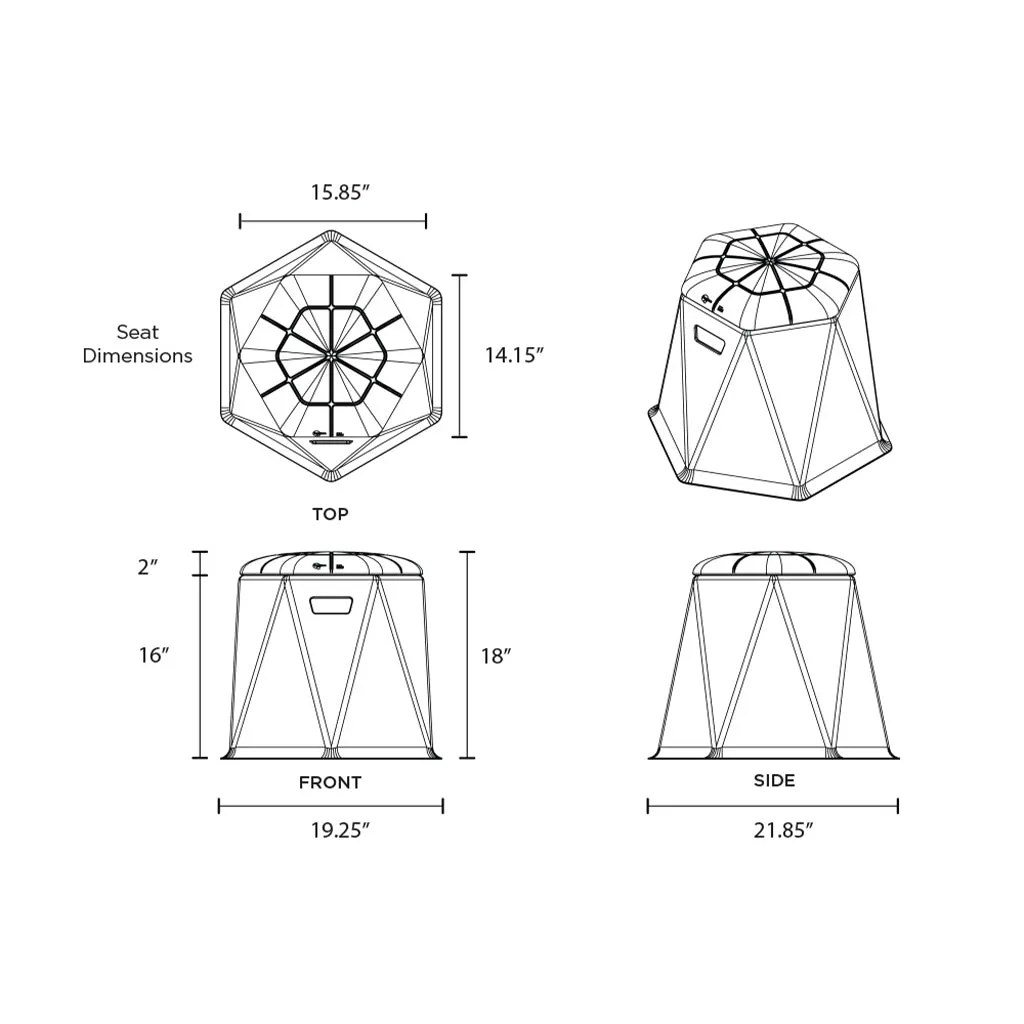 Twisted Hex 18in Stool/Side Table (2 Pack) - Pool & Patio Table