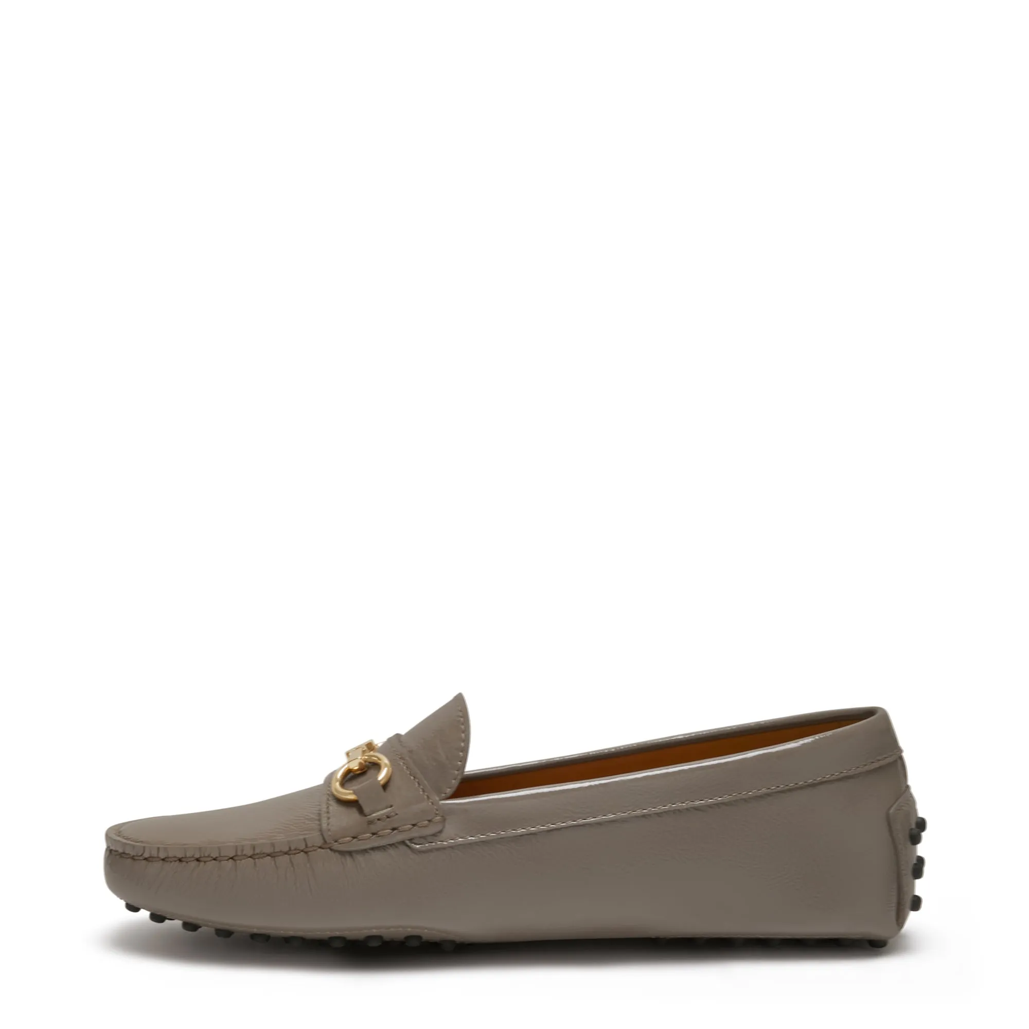 Vendôme Marie taupe calfskin patent leather moccasins