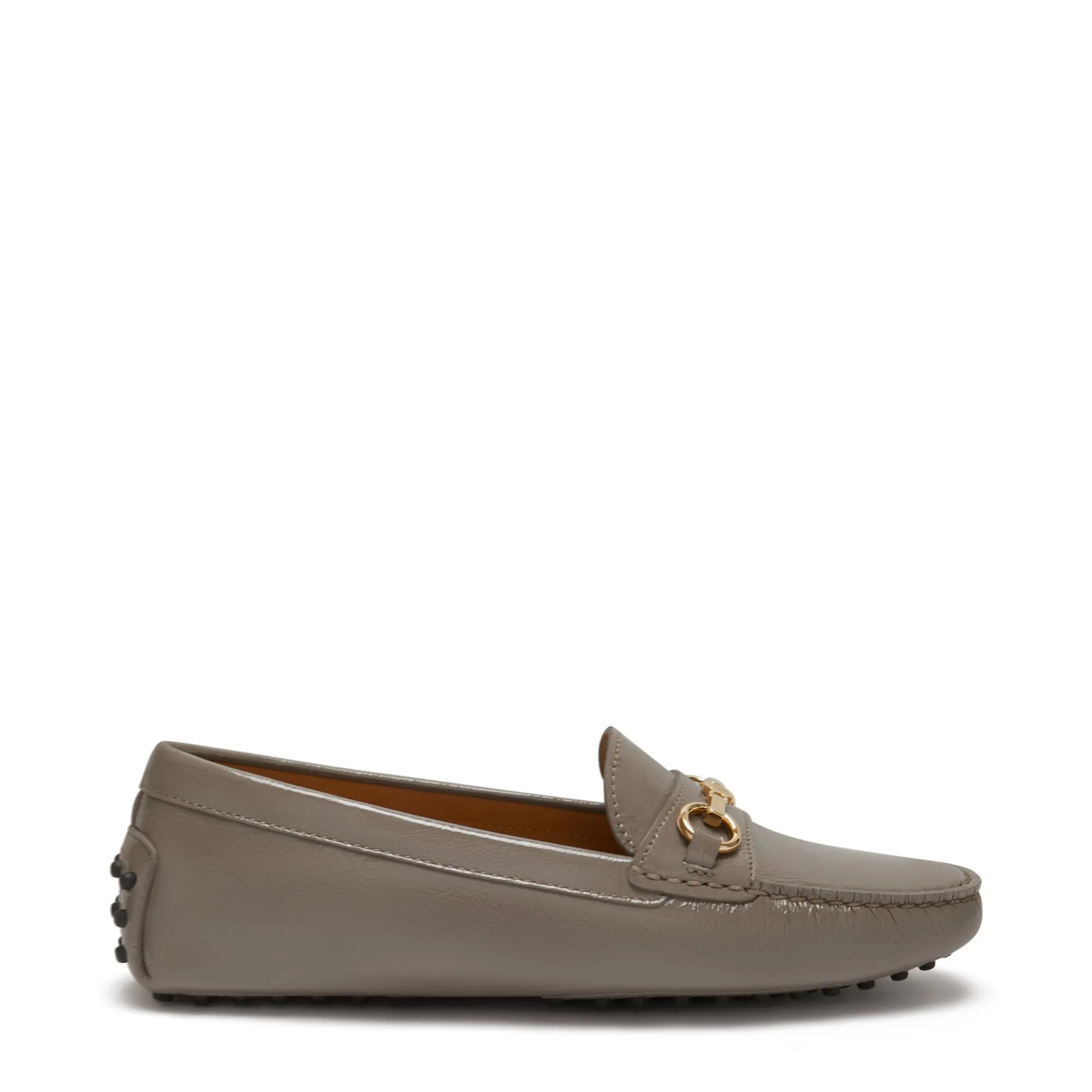 Vendôme Marie taupe calfskin patent leather moccasins