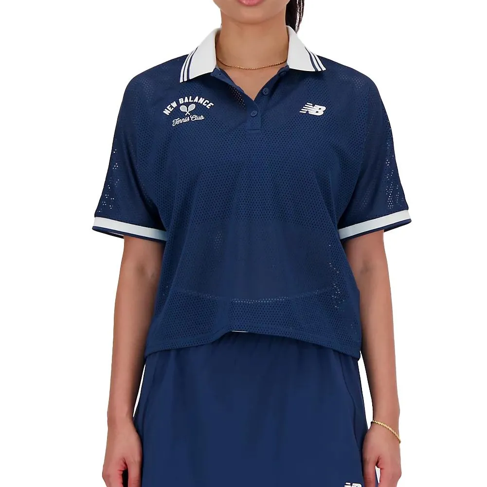 Women's Mesh Tournament Tennis Polo Navy